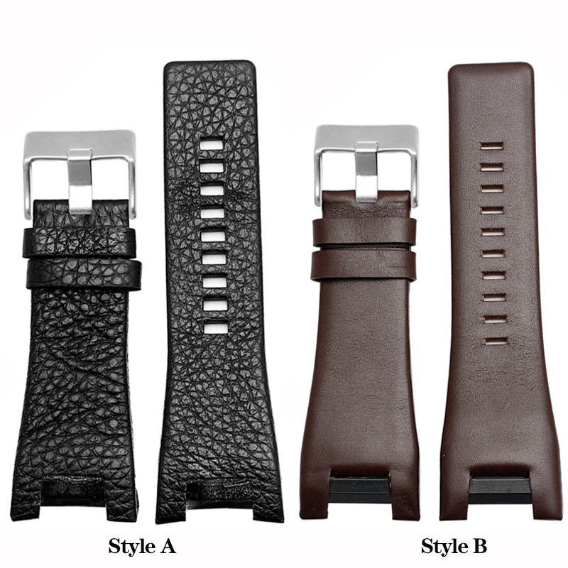 Diesel Watches Smartwatch - جلد طبيعي الشق حزام (استيك) ساعة