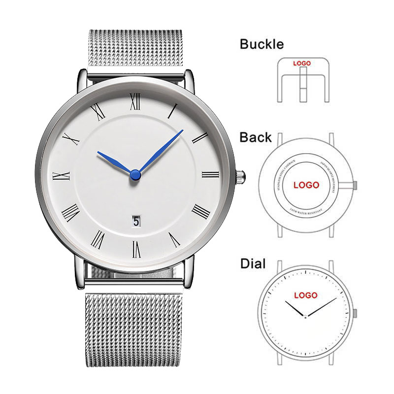 Mesh Stainless Strap - ساعة رجالية كلاسيكية بسيطة للأعمال بحزام