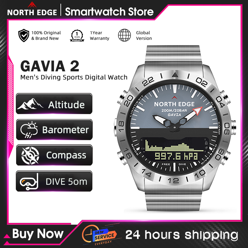 Smartwatch Watches For Men Digital - ساعة غوص رجالية من نورث إيدج،