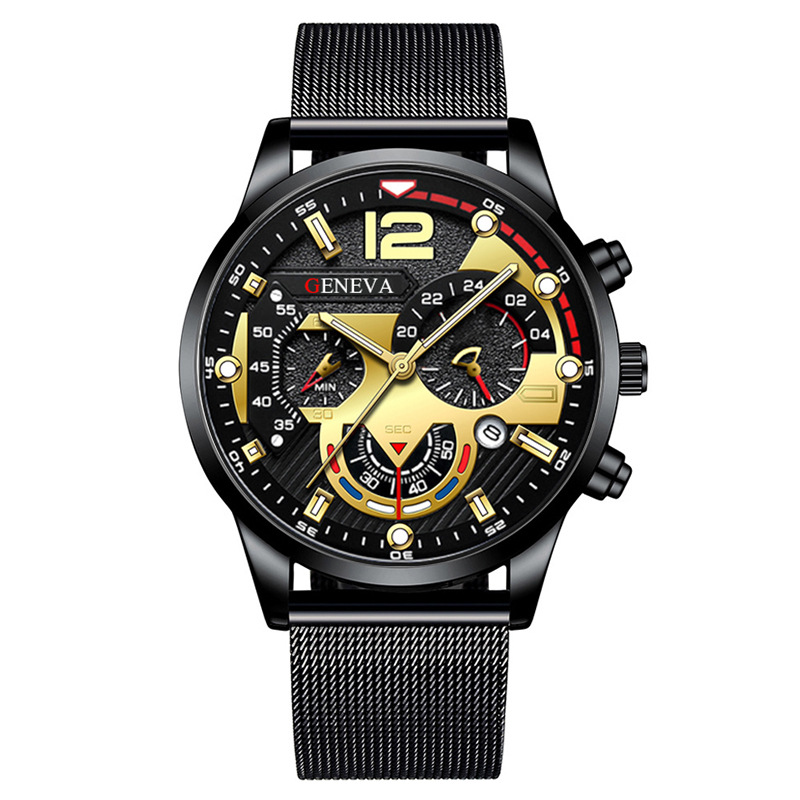 Mesh Stainless Strap - ساعة يد رجالية أنيقة بحركة كوارتز،