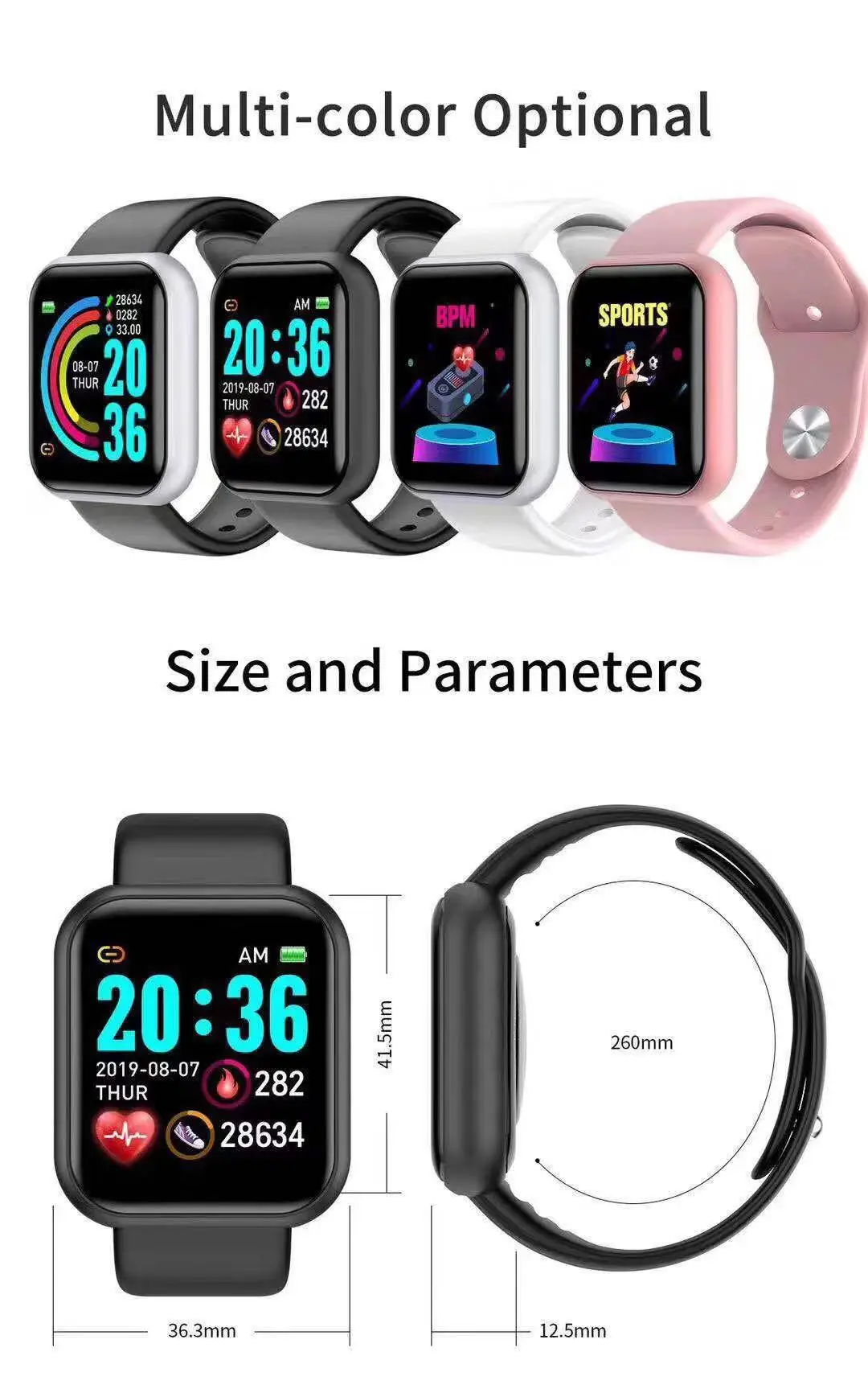 Smartwatch Watches For Men Digital - ساعة ذكية D20 Pro للرجال Y68،