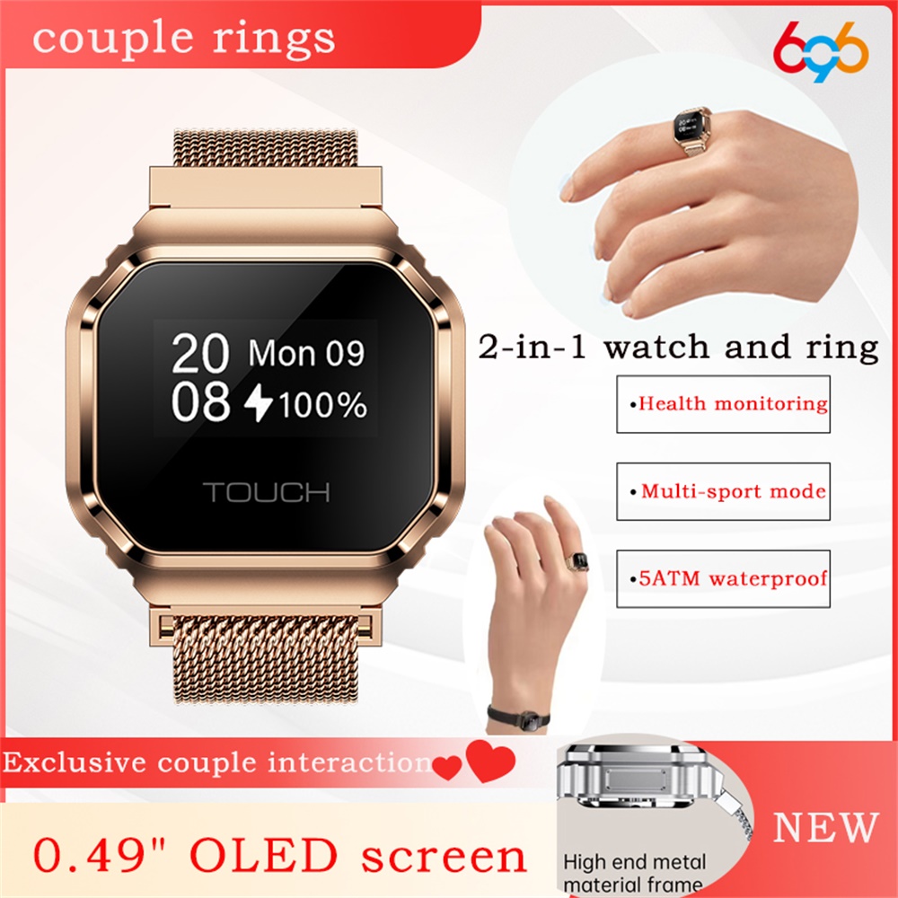 Couple Watches Smartwatch - خاتم ذكي جديد بشاشة OLED مقاس