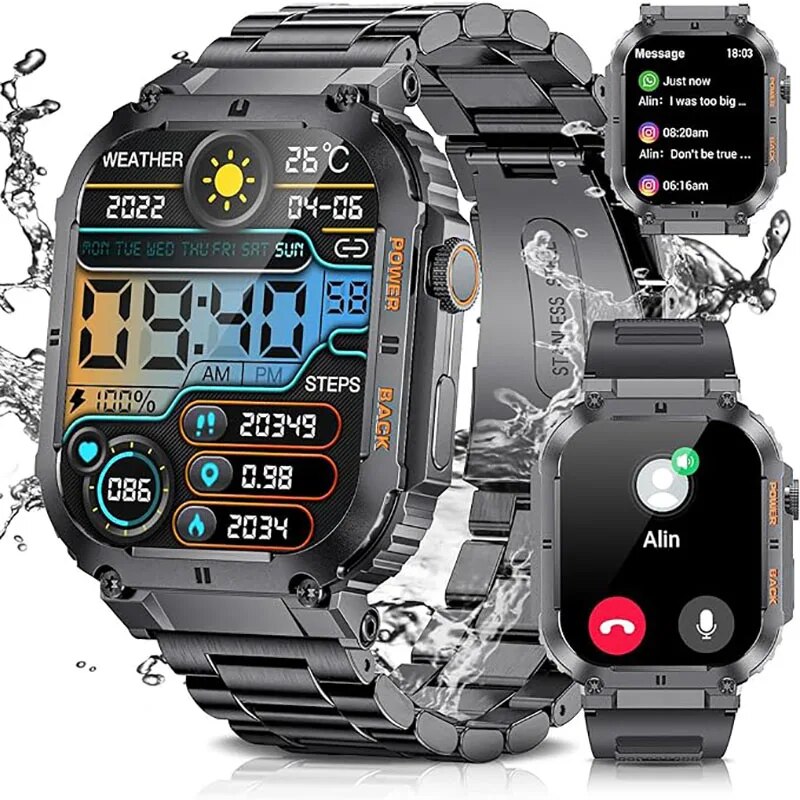 Smartwatch Watches For Men Digital - LIGE-ساعة ذكية للياقة البدنية في الهواء