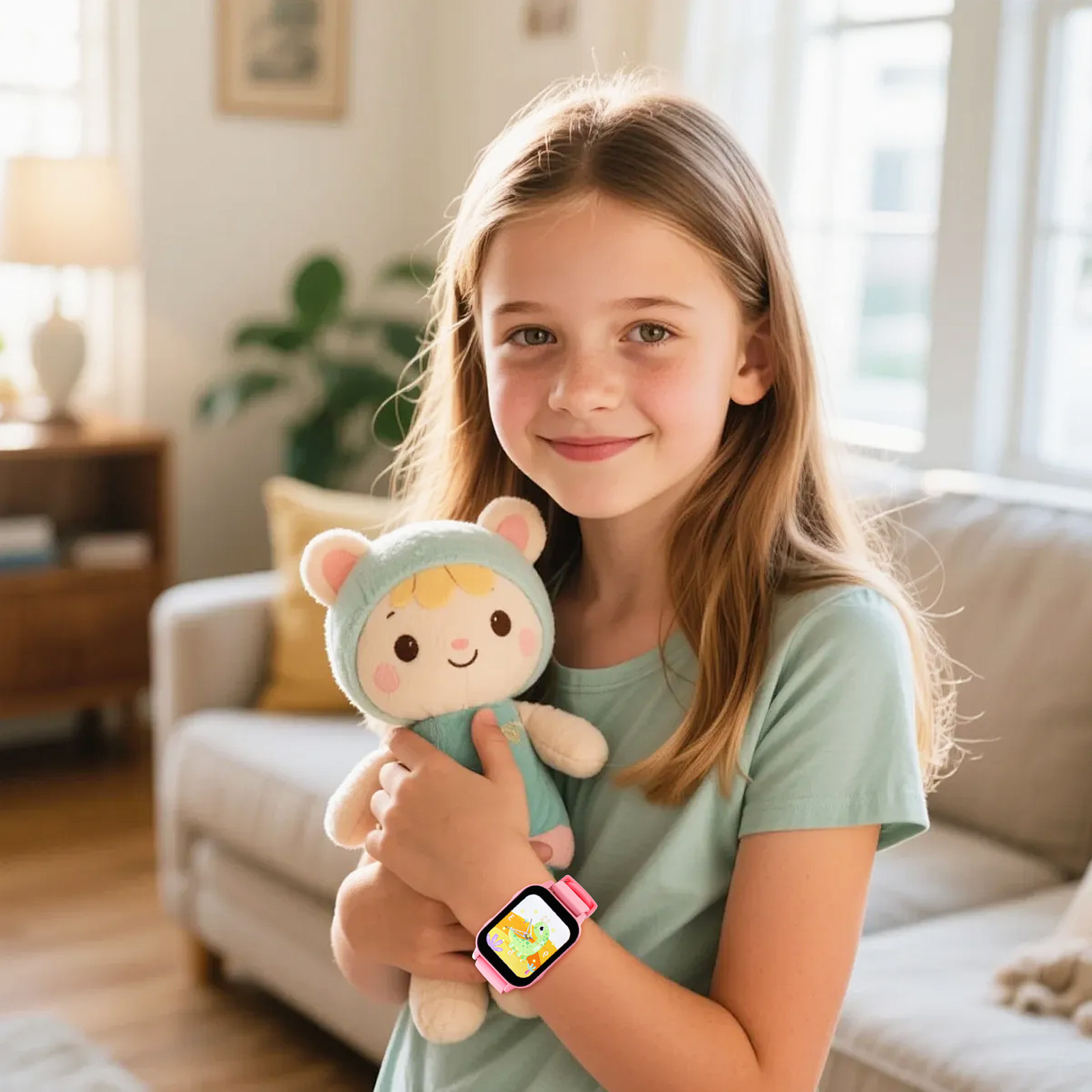 Smartwatch Pink Watches For Kids - ساعة ذكية للأطفال مع ألعاب، ساعة