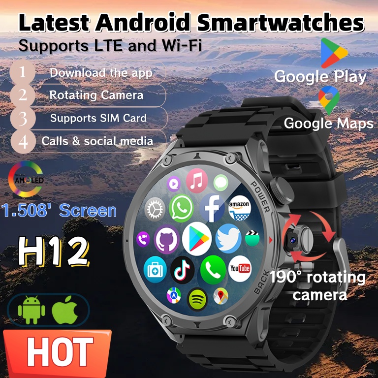 Smartwatch Latest Watches For Men - أحدث طراز H12 ساعة ذكية بشريحة