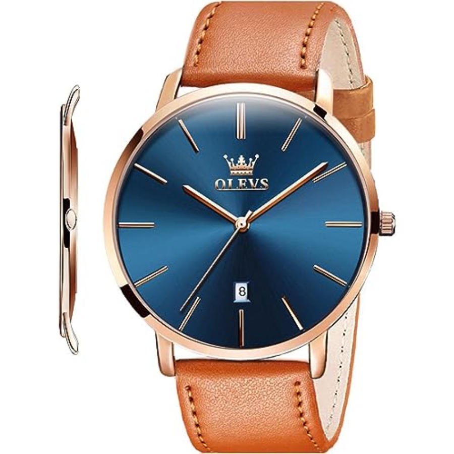 Smartwatch Watches For Men Digital - ساعات OLEVS الرجالية الجلدية السوداء فائقة