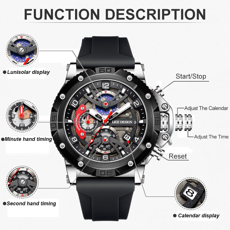 ساعة رجالية فاخرة من ماركة LIG - مراجعة Smartwatch Watches Brands For Men وسعره