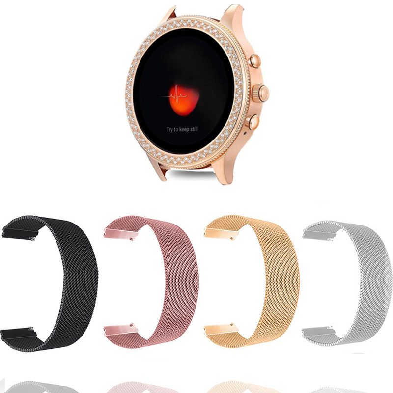 18 مللي متر Milanese حلقة حزام - مراجعة Fossil Watches Smartwatch Gold وسعره