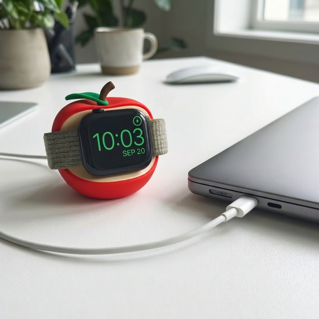حامل شحن سيليكون لساعة أبل سير - مراجعة Watch Charging Dock وسعره