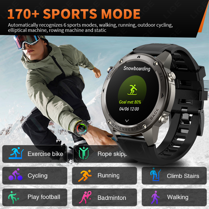 ساعة ذكية عسكرية فائقة الجودة  - مراجعة Smartwatch New Watches وسعره