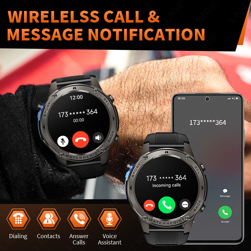 ساعة ذكية عسكرية فائقة الجودة  - مراجعة Smartwatch New Watches وسعره