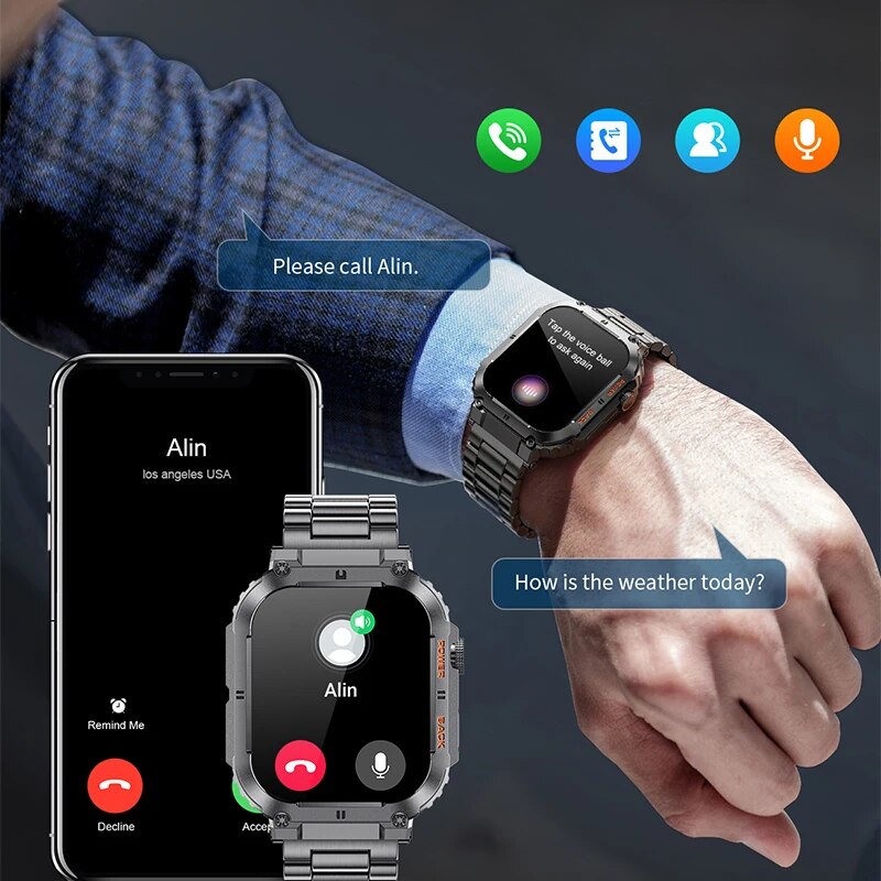 LIGE-ساعة ذكية للياقة البدنية  - مراجعة Smartwatch Watches For Men Digital وسعره