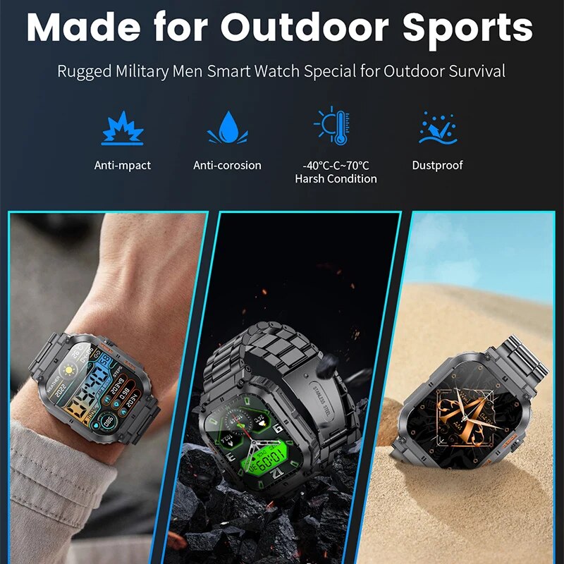LIGE-ساعة ذكية للياقة البدنية  - مراجعة Smartwatch Watches For Men Digital وسعره