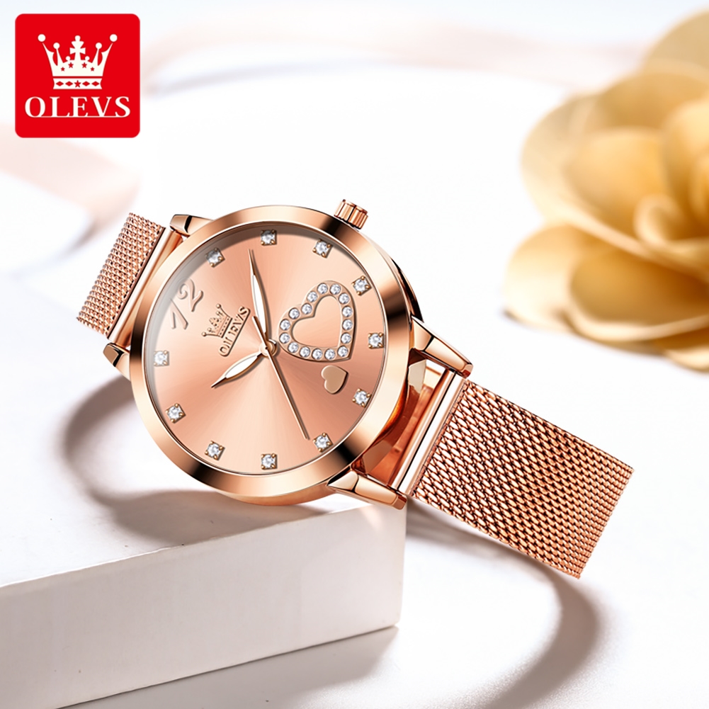 ساعة OLEVS 5189 كوارتز للنساء  - مراجعة Mesh Stainless Strap وسعره