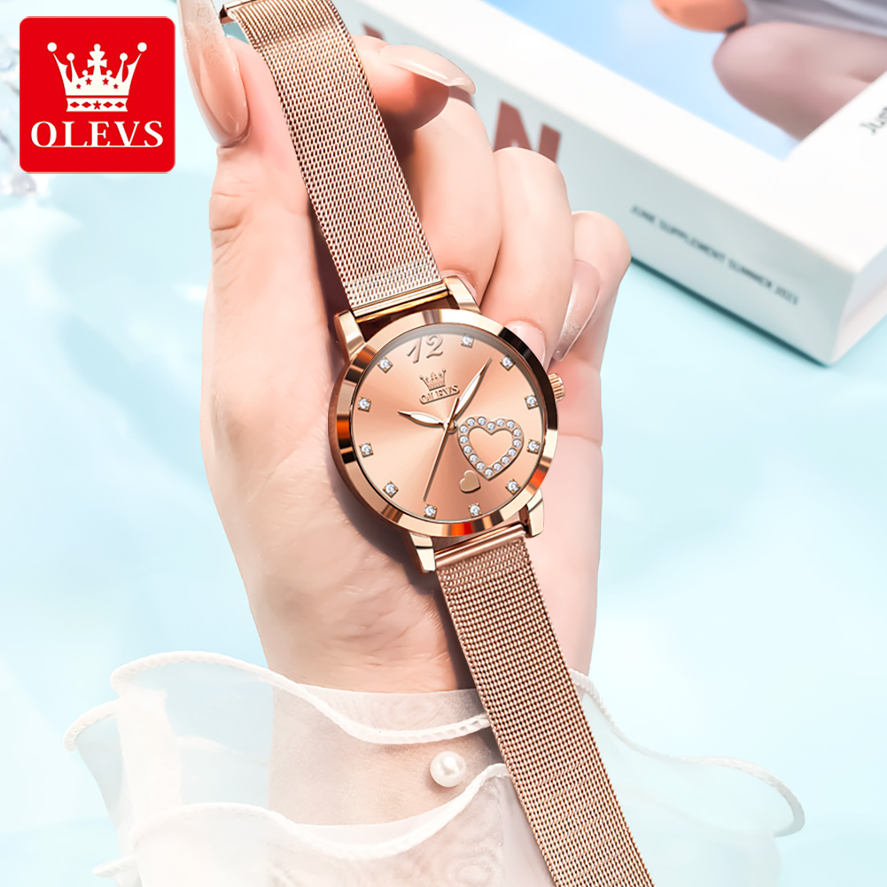 ساعة OLEVS 5189 كوارتز للنساء  - مراجعة Mesh Stainless Strap وسعره