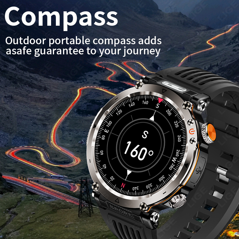 ساعة ذكية عسكرية جديدة للرجال  - مراجعة Smartwatch New Watches وسعره