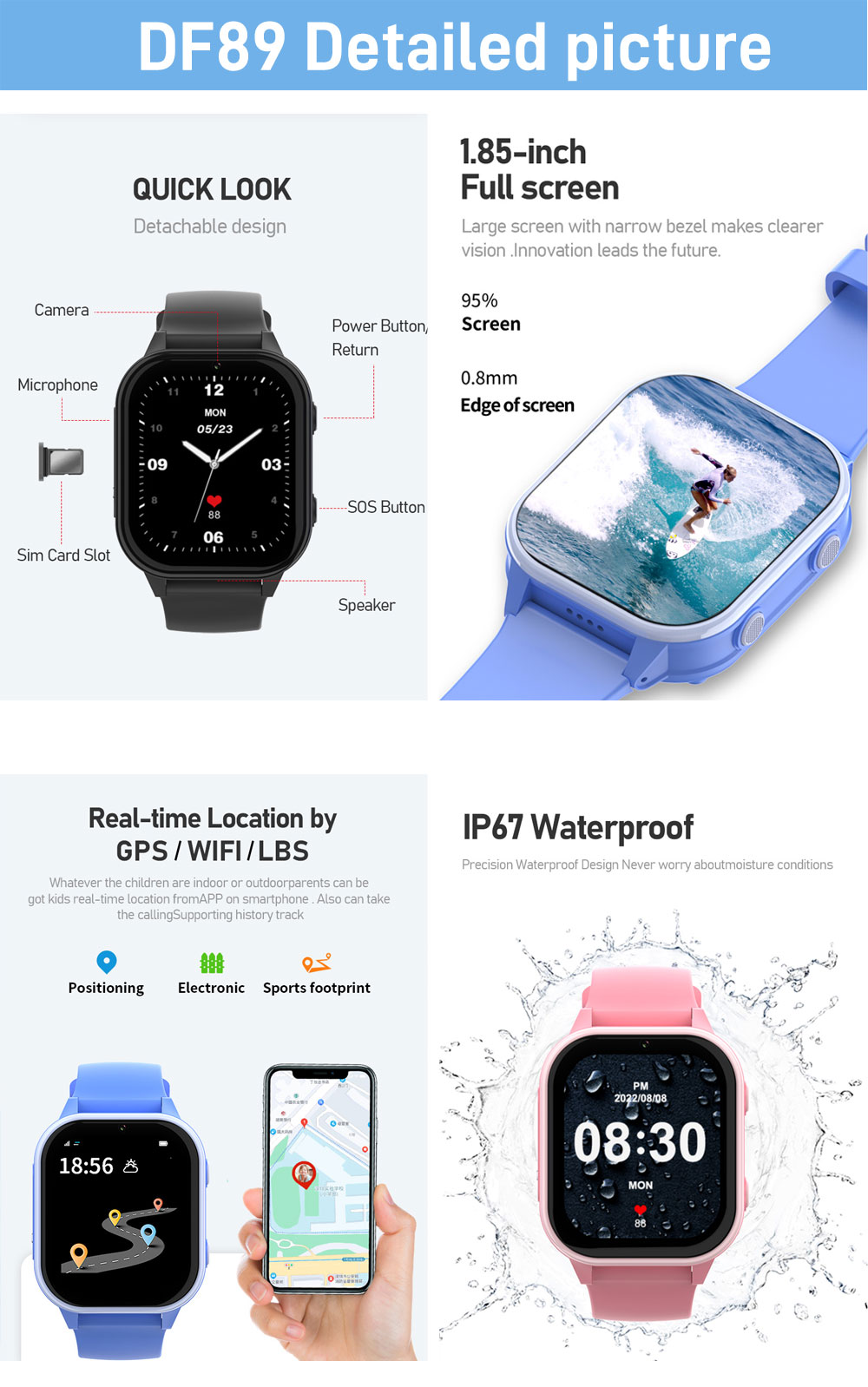 2G 4G الاطفال ساعة ذكية الهاتف - مراجعة Smartwatch Watches Gift For Boys On Birthday وسعره